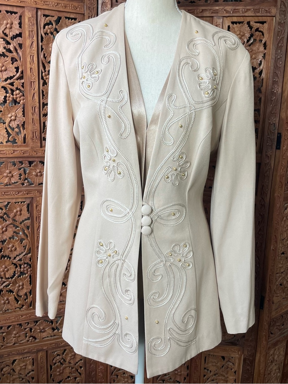 Vintage Western Studded Embroidered Longline Embellished Jacket